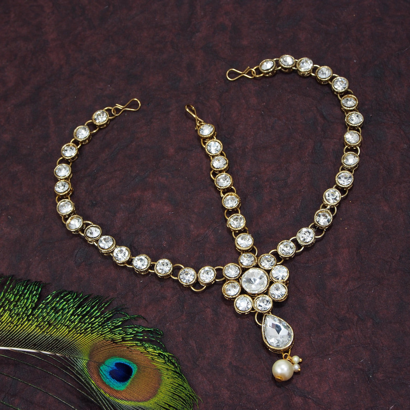 RonakJewels Brass Maang Tikka