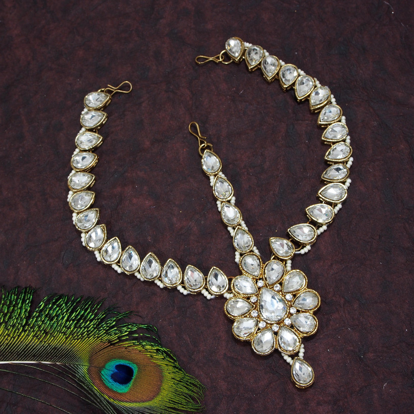 RonakJewels Brass Maang Tikka
