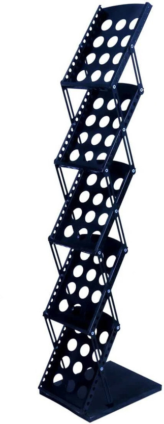 Jaishtec Pro Metal Floor-Standing Magazine Display Rack – Offices, Exhibitions, Trade Shows Floor Standing Magazine Holder(Black, Iron, Pre-assembled)