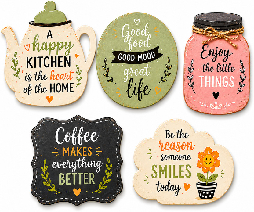 AMFLY AMFLY Wooden Fridge Magnet Set of 5 Kitchen Coffee Home Decor Magnets Fridge Magnet, Door Magnet Pack of 5(Multicolor) - Flipkart Deal