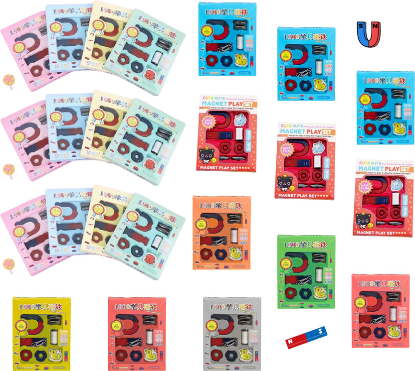 ShubhKraft ShubhKraft Great Return Gift for Kids – STEM Learning Kit for Magnetism & Electric Circuits Multipurpose Office Magnets Pack of 24(Black) - Flipkart Deal