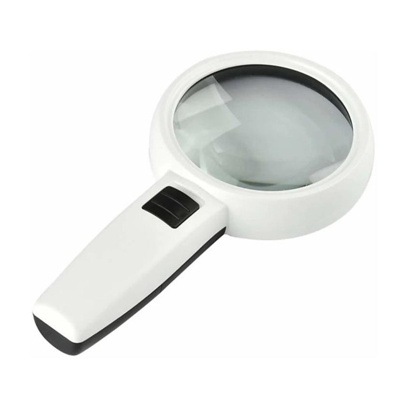 paliwalcreation 10X Magnifying Glass with 3 Bright LED Lights Magnifier 3X Reading Glass 10X Magnifying Glass(White)