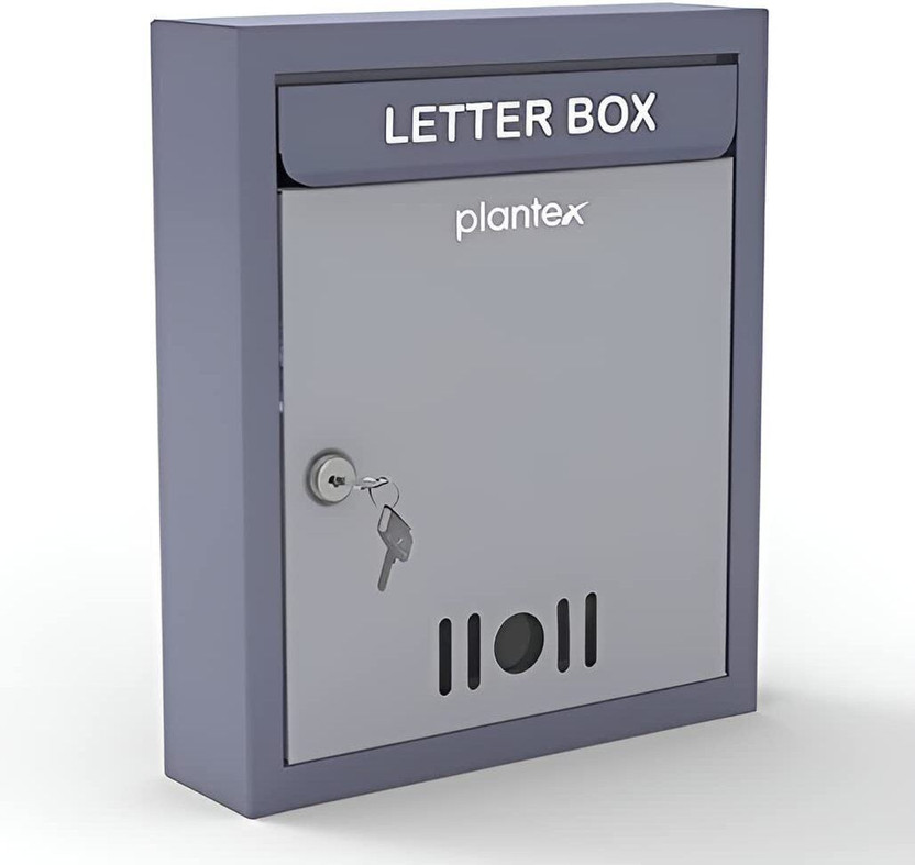 Plantex Metal Wall Mount A4 Letter Box /Post Box For Home Gate/Letter Box For Wall-Home Wall Mounted Mailbox(Dark Grey)