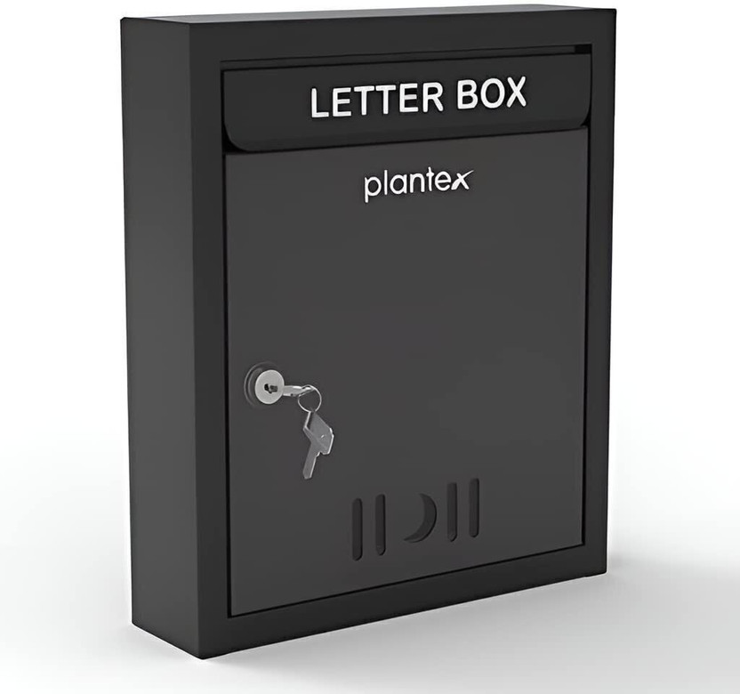 Plantex Plantex High Grade Metal Wall Mount A4 Letter Box - Mail Box/Outdoor Mailboxes Home Decoration with Key Lock Wall Mounted Mailbox(Black) - Flipkart Deal