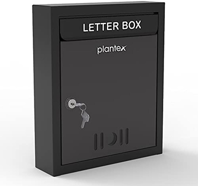 Impulse by Plantex Letter Box - Post Box/Letter Box for Home gate/Mail Box for wall with Key Lock Wall Mounted Mailbox(Black)