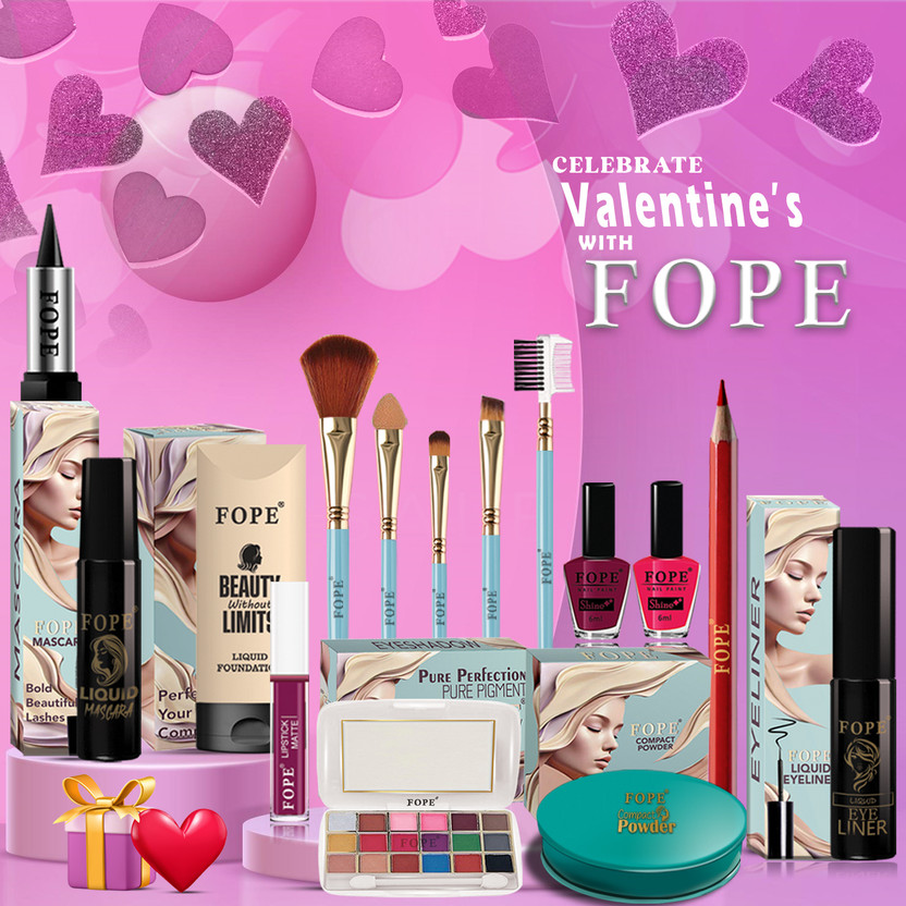 FOPE Valentine Makeup Kit Combo Pack Romantic Heart Beauty Celebrate Romance #VL348(Pack of 15)