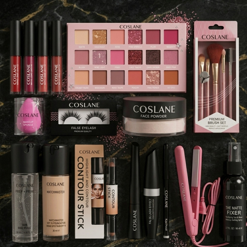 coslane Ultimate Pink Beauty Makeup Box Complete Set
