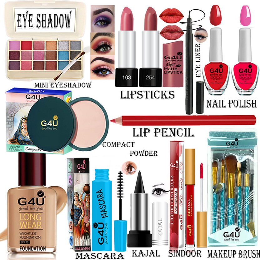 G4U Makeup Kit for Women Girls Full Beginner 17 Makeup Products Gift Set 03J23A32(Pack of 17)