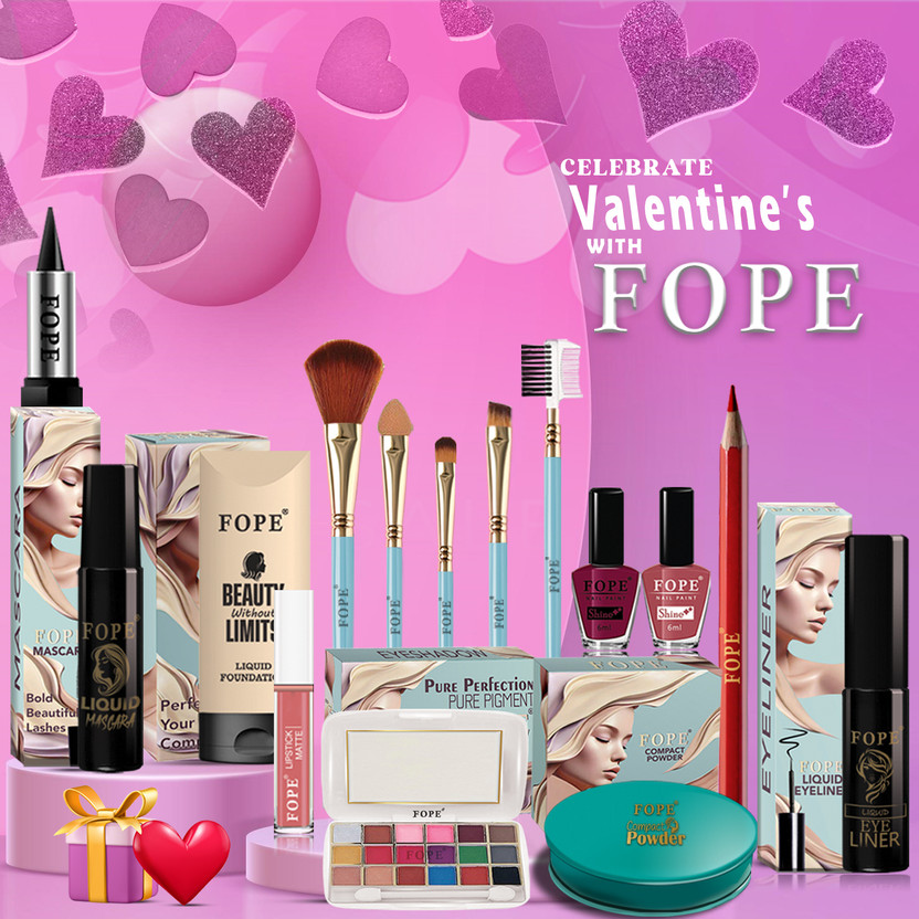 FOPE Valentine Makeup Kit Combo Pack True Romance Beauty the Romantic Soul #VL306(Pack of 15)