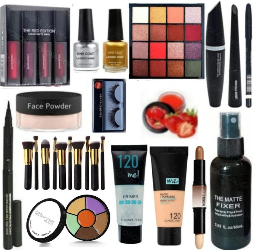 toroka Makeup Kit Sets One-stop Beauty Package for Beginners and Professionals KIT 15(Pack of 15)