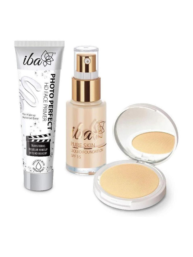 Iba Foundation + Compact + Primer Face Makeup Combo (Snow White)