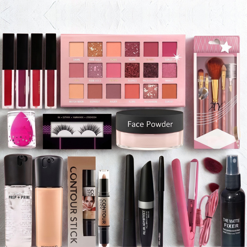 JNONI All in one makeup combo 12 items(Pack of 17)