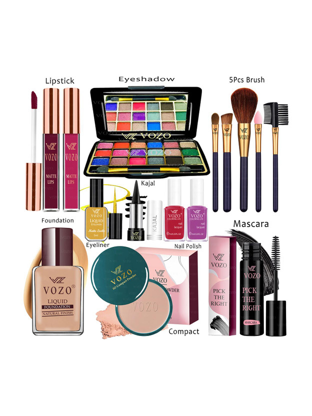 VOZO Makeup Kit Sets One-stop Beauty Package for Beginners and Professionals ST-300(Pack of 15)