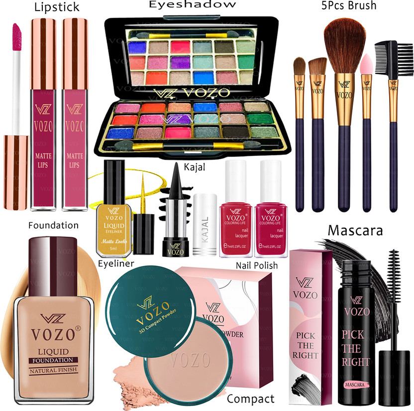 VOZO Makeup Kit Sets One-stop Beauty Package for Beginners and Professionals Set-329(Pack of 15)
