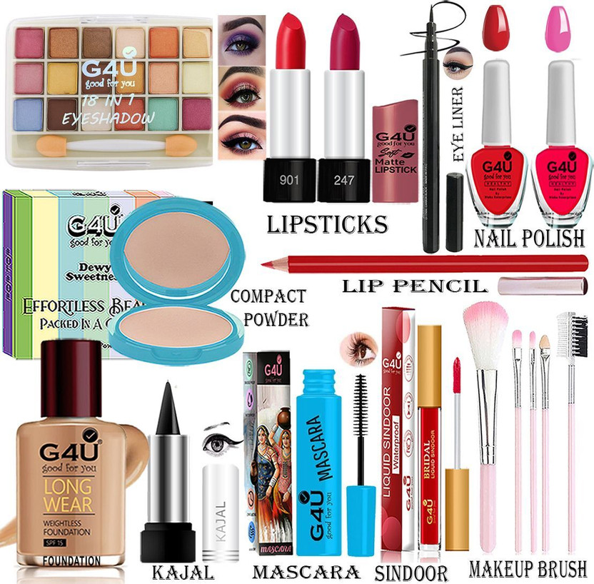 G4U Set of 17 pcs Makeup Kit For Women, Party Wear Makeup Kit 07072023a20(Pack of 17)
