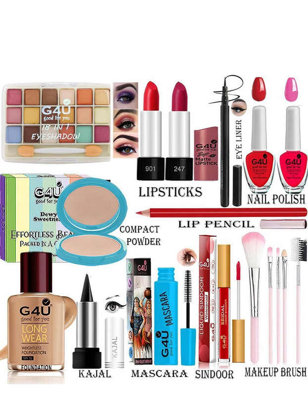 G4U Set of 17 pcs Makeup Kit For Women, Party Wear Makeup Kit 07072023a20(Pack of 17)