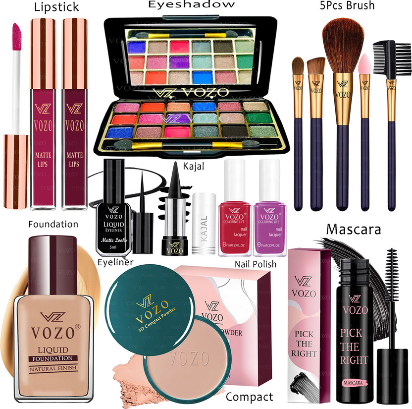 VOZO Makeup Kit Sets One-stop Beauty Package for Beginners and Professionals Set-78(Pack of 15)