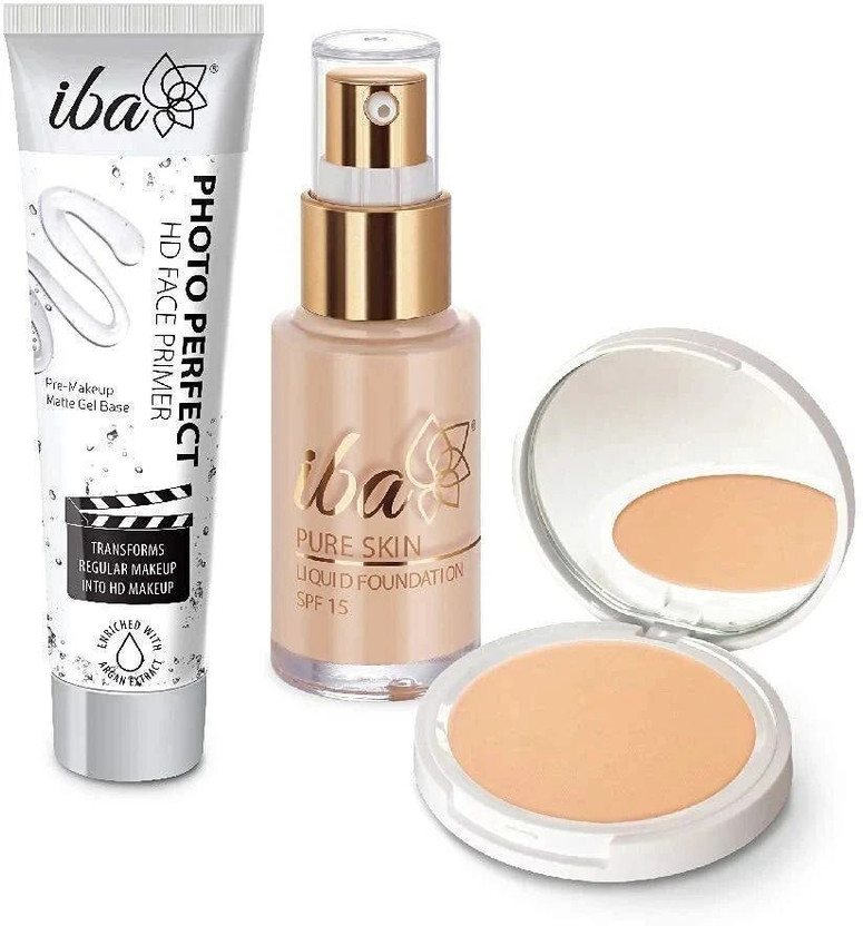 Iba Foundation + Compact + Primer Face Makeup Combo (Ivory Fair)