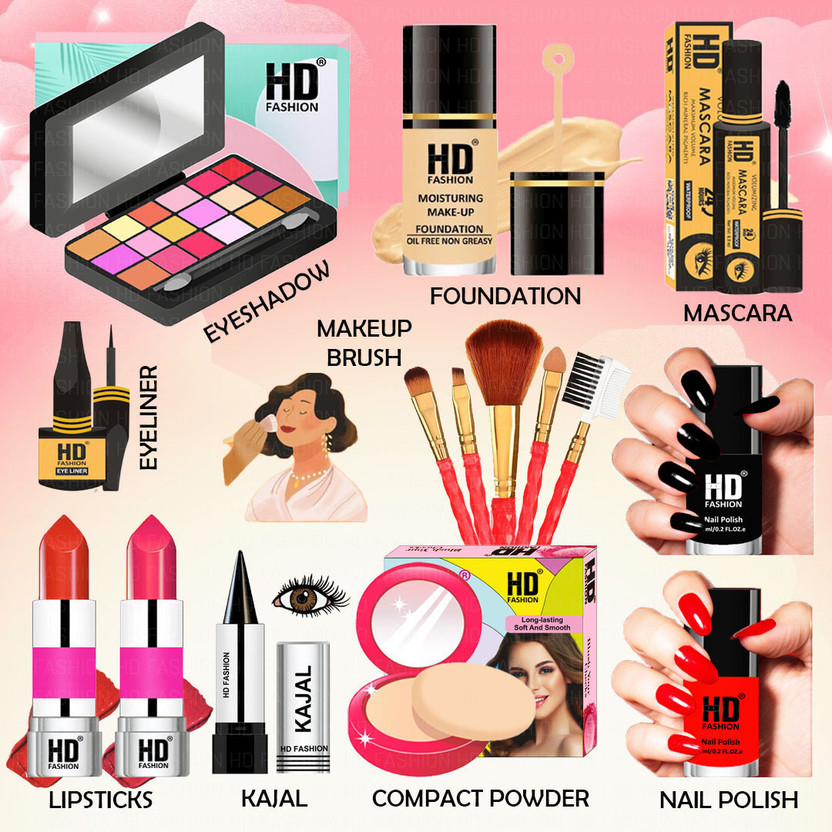 HD Fashion Makeup Kit Combo Full Set for Women-All Essentials Beauty Gift set for Girls 316(Pack of 15)