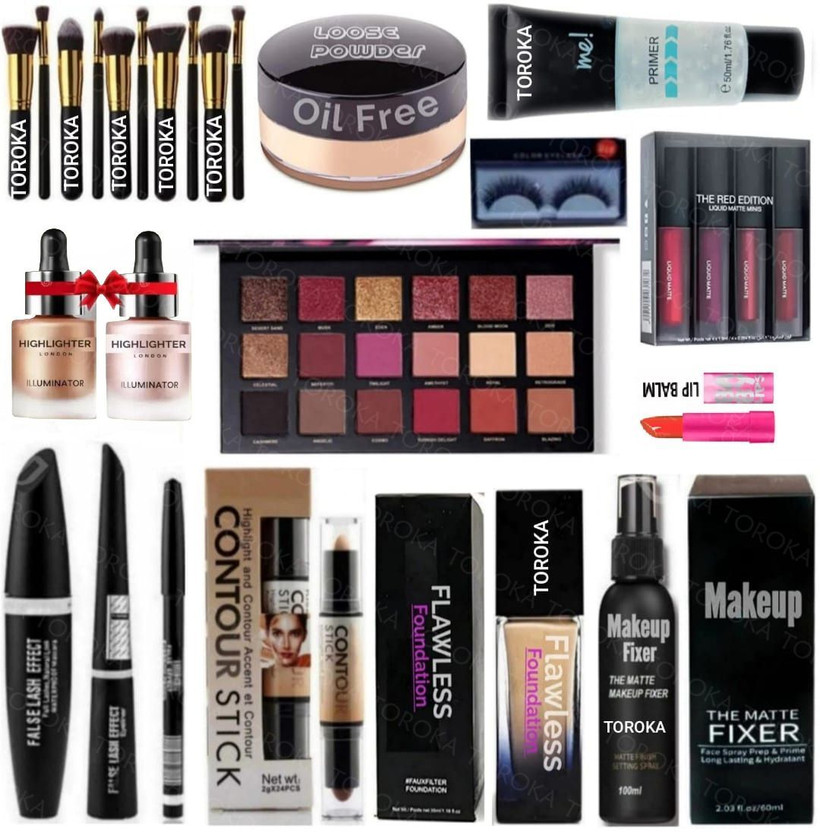 toroka Makeup Kit Sets One-stop Beauty Package for Beginners and Professionals Kit 13G(Pack of 13)