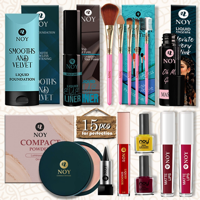 NOY Waterproof Makeup Kit For Women Sweat & Smudge-Proof Full Combo Kit For Girls(Pack of 15)