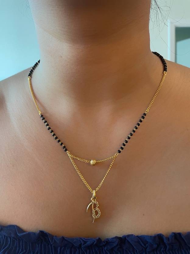 Digital Dress Room B Letter Mangalsutra Pendant Short Mangalsutra