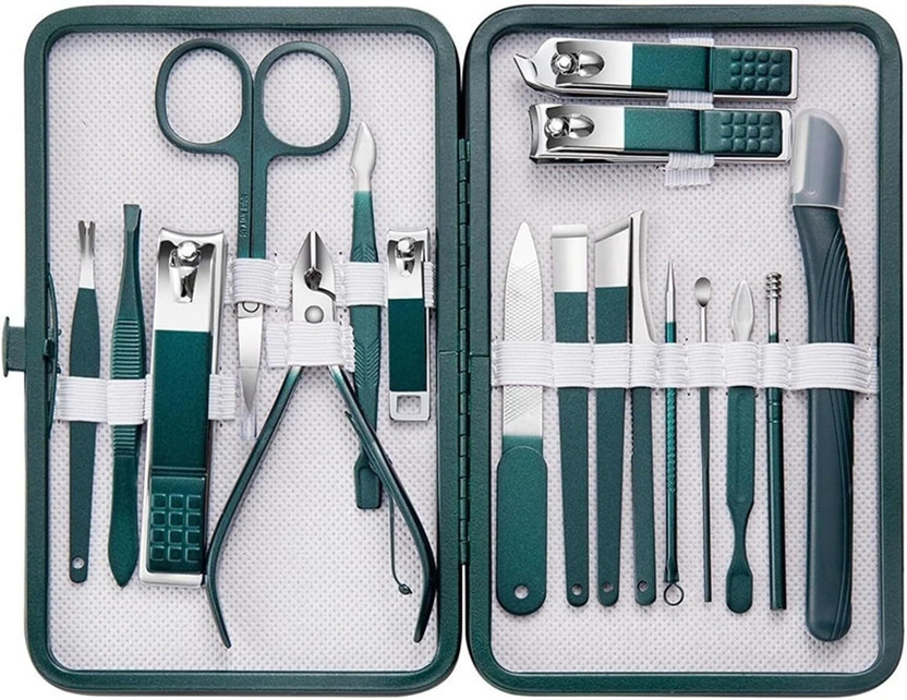 Selquix 18 in 1 Stainless Steel Manicure Kit, Nail Cutter Set, Manicure Pedicure Kit(310 g, Set of 18)