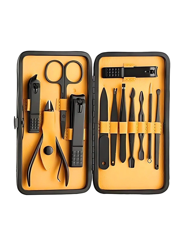 Sergio Sergio Nail Tools Manicure & Pedicure Set of 12pcs with Luxurious Case (Black/Yellow) - Flipkart Deal