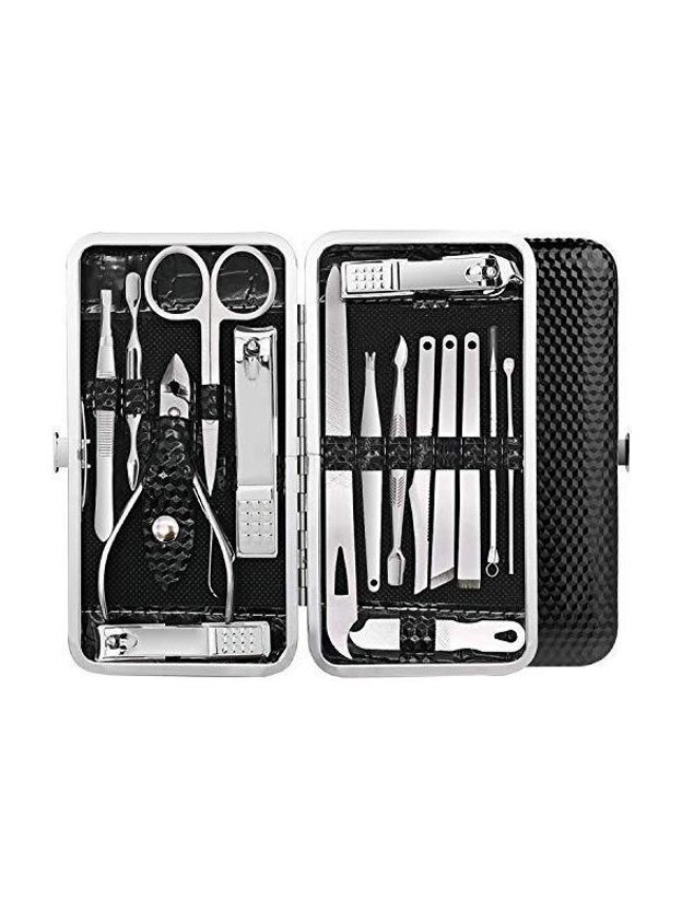 ROODILES 16-in-1 Manicure Pedicure Kit – Black Case, Grooming Tools Kit for Men & Women(195 g, Set of 16)