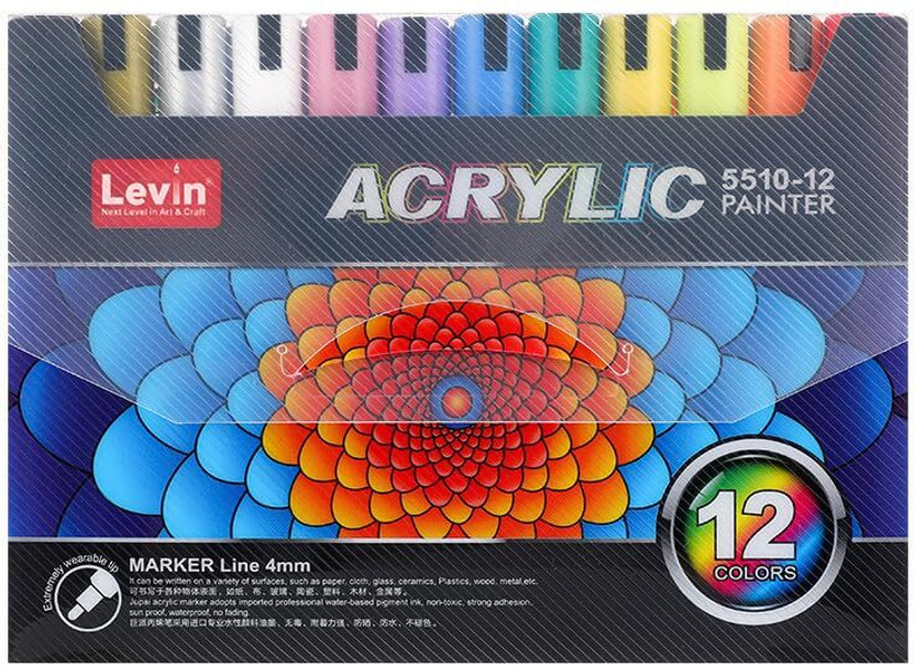 Schmidt Acrylic Paint Markers Pens Premium Acrylic Paint Pens for Wood, Canvas, Stone(Set of 12, Multicolor)