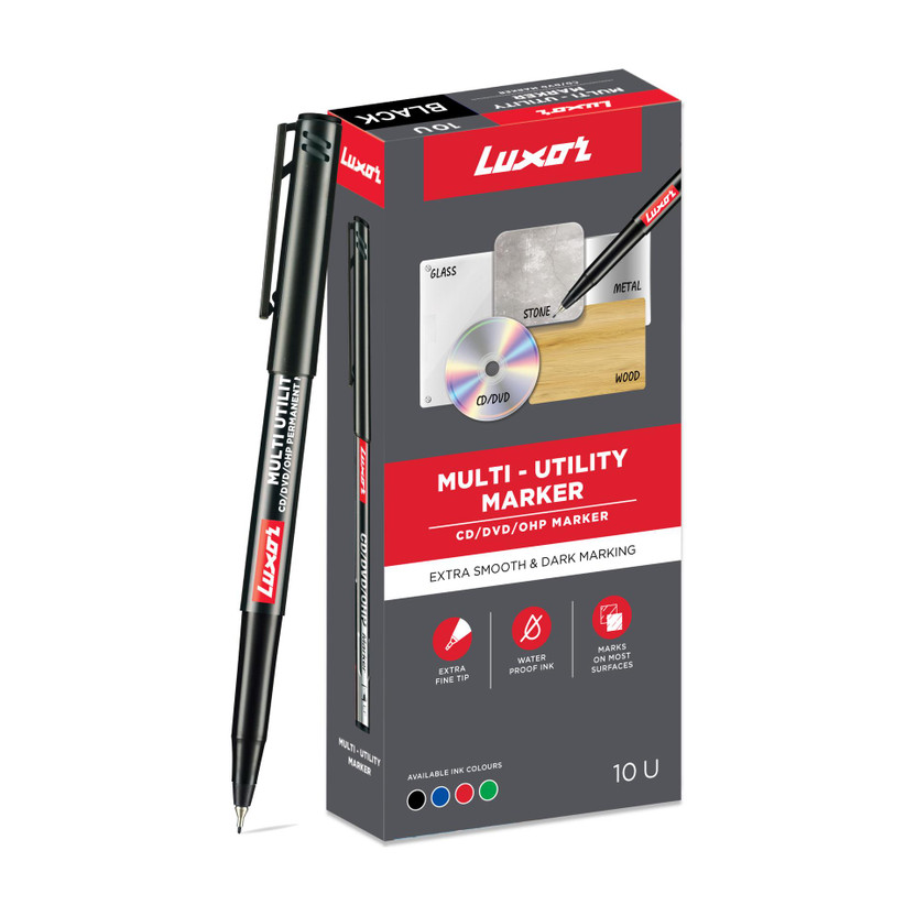 LUXOR LUXOR Black CD/DVD/OHP Marker(Set of 10, Black) - Flipkart Deal