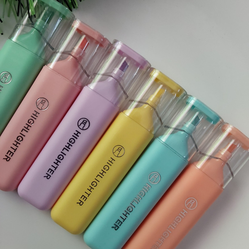 MAKMONI Pastel Colour Highlighter Marker Pen for Stationery(Set of 6, Multicolor)