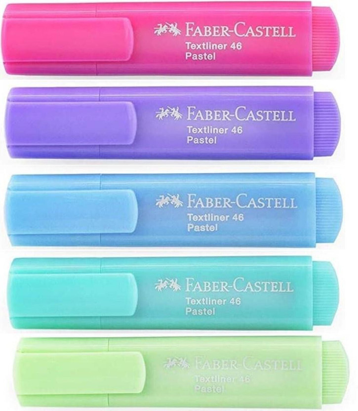 FABER-CASTELL Pastel Highlighter Set(Set of 5, Multicolor)