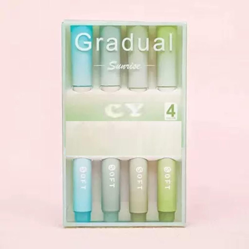 JITAHARAY Silly Panda Gradual Green Highlighter(Set of 4, Multicolor)