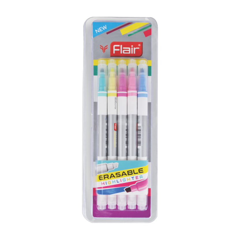 Flair Creative Erasable Highlighter(Set of 5, Multicolor)