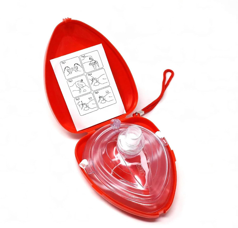 OTICA Unidirectional Valve & Filter for Safe Emergency Breathing CPR Mask with Hard Case Resuscitation Pocket Mask Kit for First Aid Pack 1 Surgical Mask(Free Size, Pack of 1, 2 Ply)