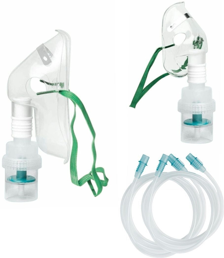 Bos Medicare Surgical Adult Nebulizer Kit Nebulizer Mask Kit for Adult Reusable(Transparent, M, Pack of 2)