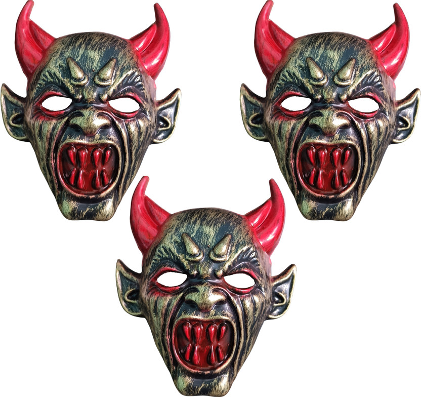 Orama Demon Mask Halloween HORROR face party mask Party Mask(Multicolor, Pack of 3)