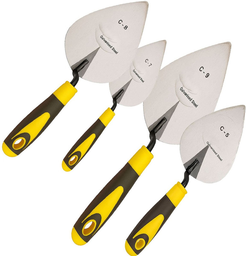 Akalya Akalya Karni Trowel | Masonry Plastering | Bricklaying Trowel | Mason Construction Tool Stainless Steel Trowel(Pack of 4) - Flipkart Deal