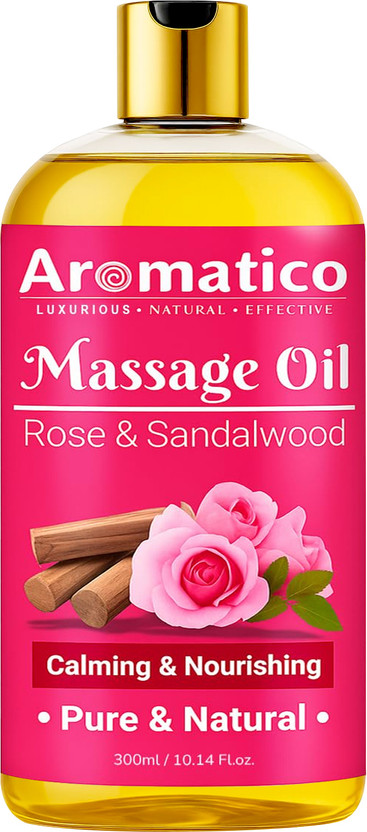 Aromatico Rose Sandalwood Massage Hydrates, Nourishes & Moisturize Skin for Romantic Night(300 ml)