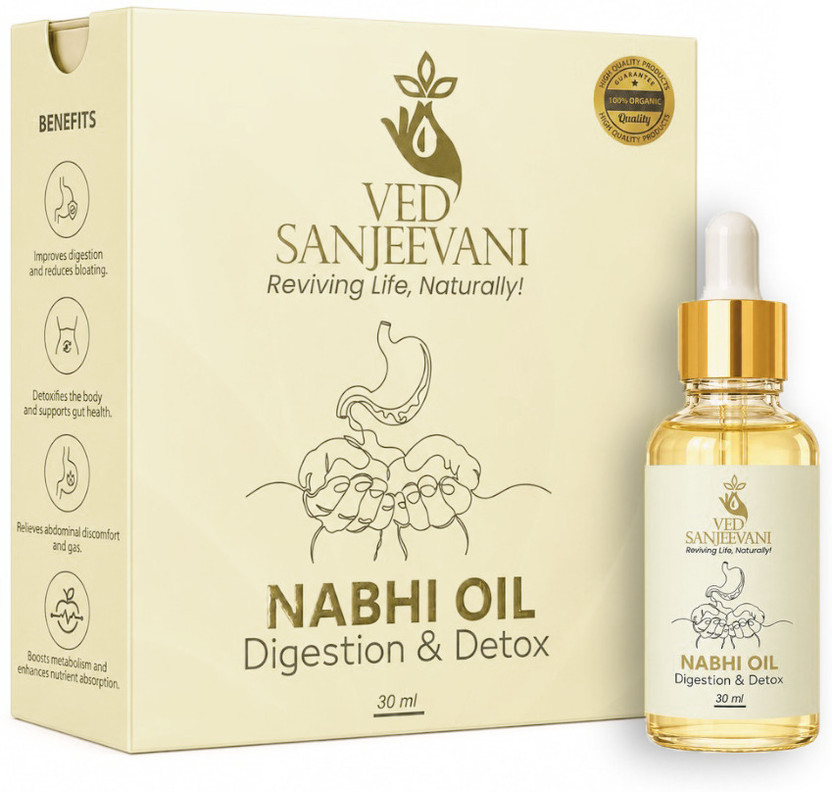 Ved Sanjeevani Digestion & Detox Nabhi Oil For Bloating Relief & Improve Gut Health(30 ml)