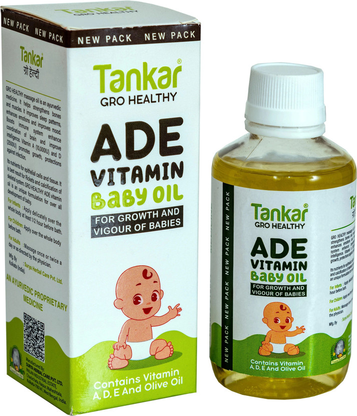Tankar Gro Healthy AD Vitamin Baby Oil, 340ML(340 ml)