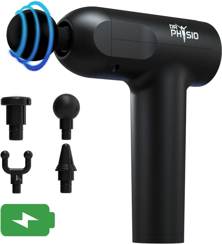 DR PHYSIO GO Portable Handheld Deep Tissue Full Body Muscle Pain Relief Gun Massager Massager(Matte Black)