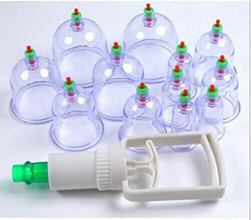 JEMICA 5652 HIJAMA Cupping Kit Set 12 Pcs Vacuum Cupping Set Health Care Massager(Multicolor)