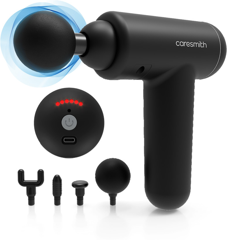 caresmith CS356 Charge Boost Massage Gun | Deep Tissue Massager Machine For Pain Relief Massager(Jet Black)