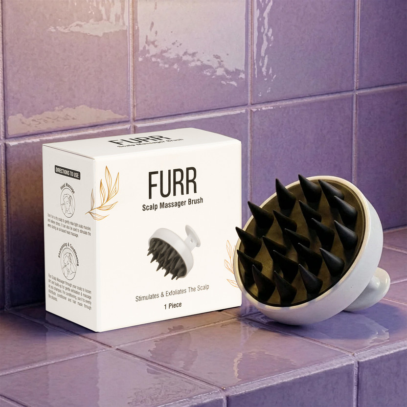 FURR By Pee Safe Scalp Massager Brush Massager(White, Grey)