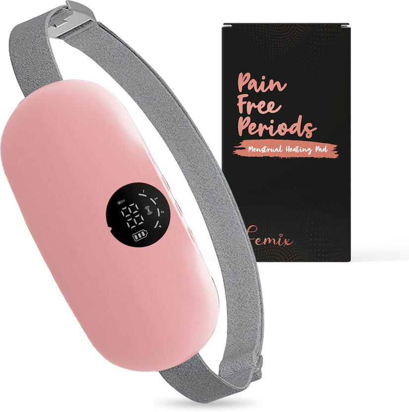 Femix Menstrual Cramps & Pain Relief | Heated & Adjustable, Travel Friendly Period Massager(Pink)