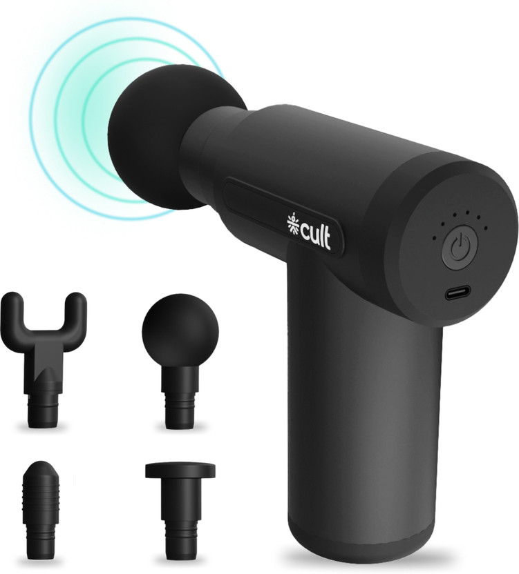 Cult Volt Silicone Head, Pain Relief, Deep Tissue Full Body Gun Massager(Black)