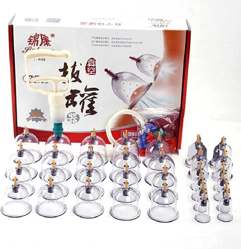 KEVJ Acupressure Vacuum Cupping Kit Pack of 32 Body Massage Cupping Therapy Massager(Transparent)