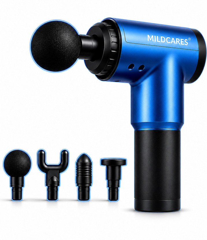 MILDCARES M1 Pro Full Body Massage Gun | Deep Tissue Therapy for Pain Relief | 6 Speed 10–16mm Amplitude | (3600 RPM) | 3500 mAh Fast Charge | Ultra-Quiet Massager Massager(Blue & Black)